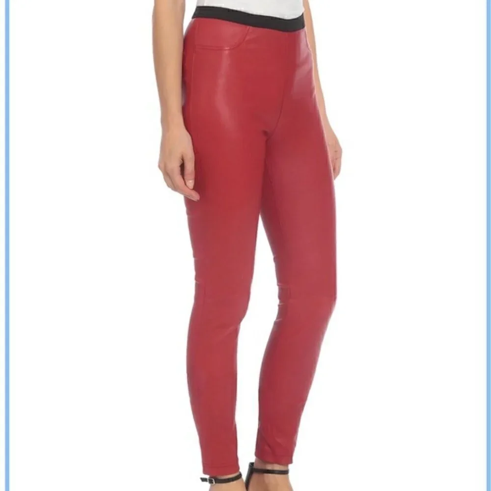 New Bagatelle City Stretch 100% Leather High Waisted Brown Leggings Pants NWT XS